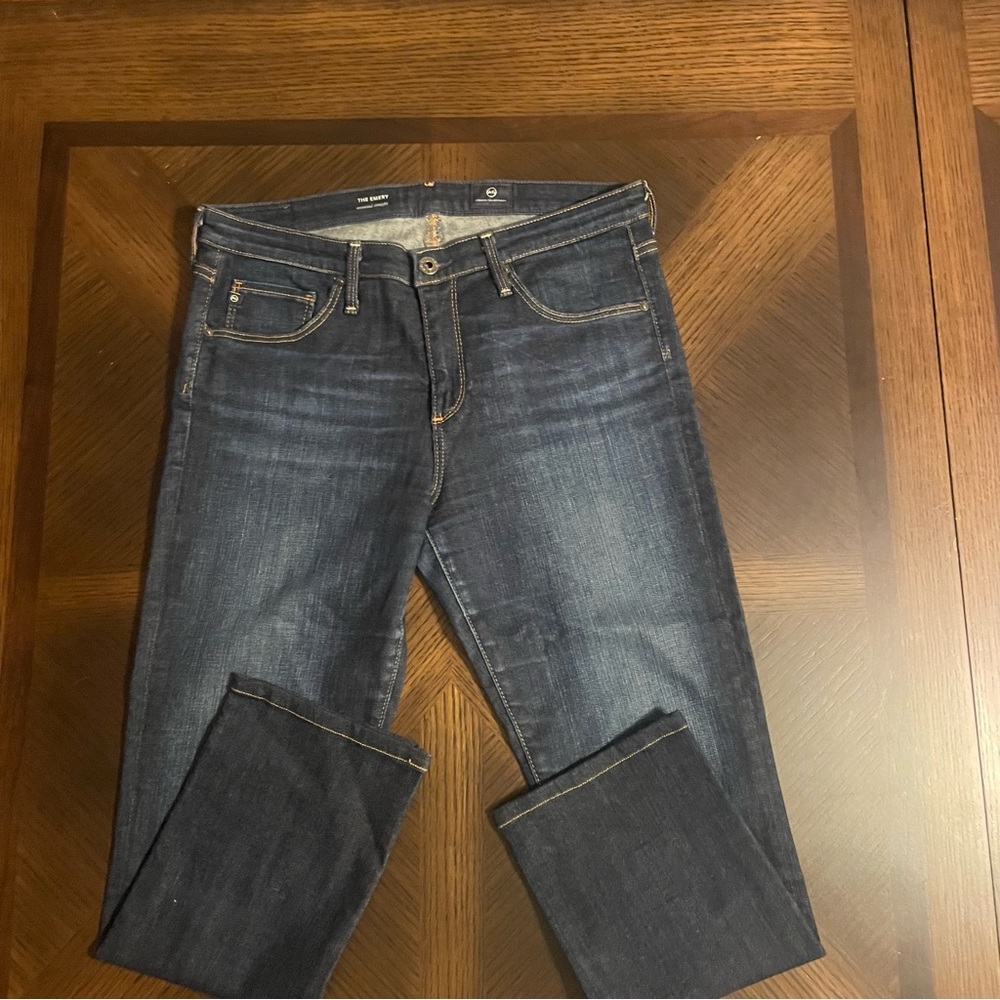 Ag Adriano Goldschmied Blue Straight Leg Jeans